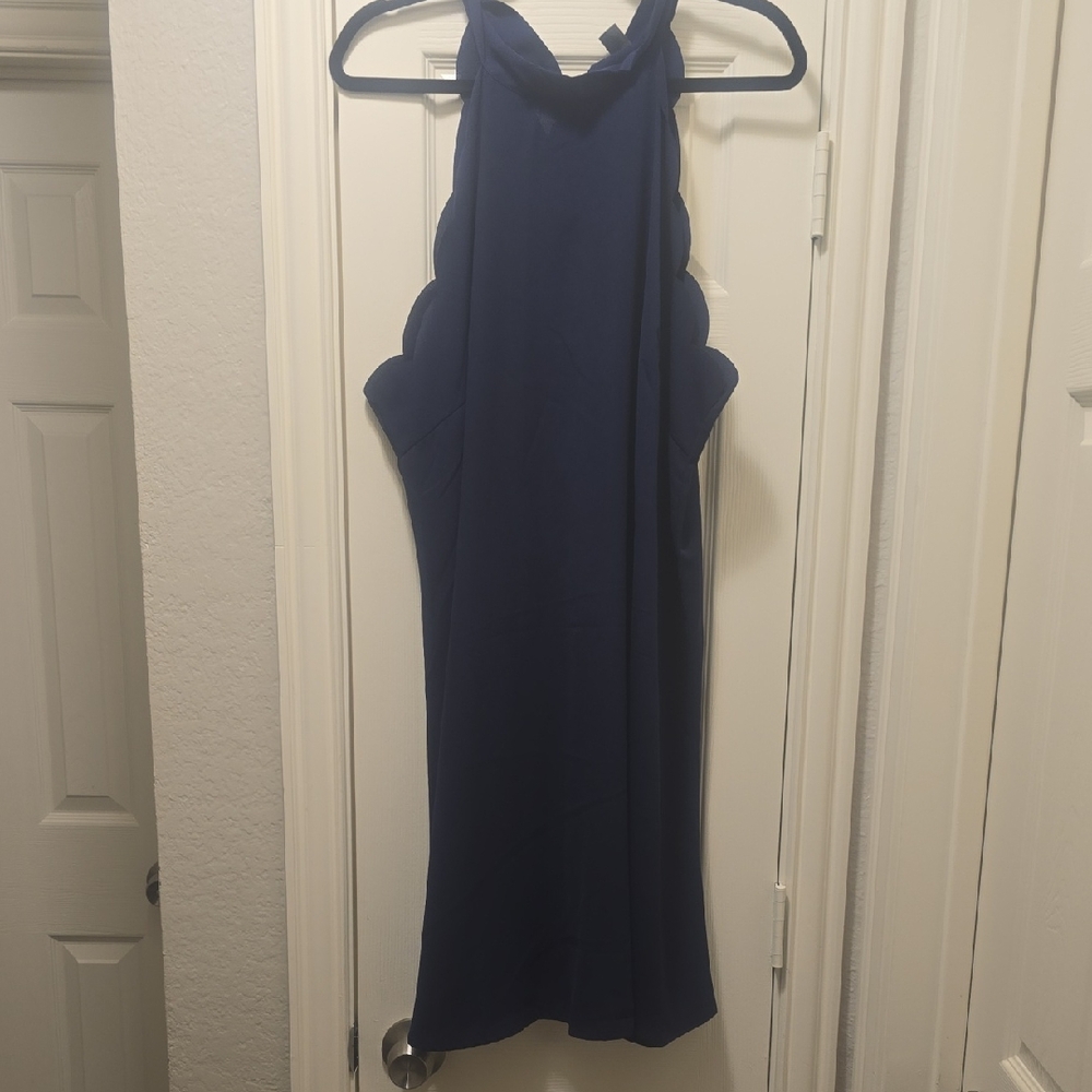 SHEIN Blue Halter Dress for Cocktail